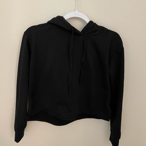 Black cropped hoodie